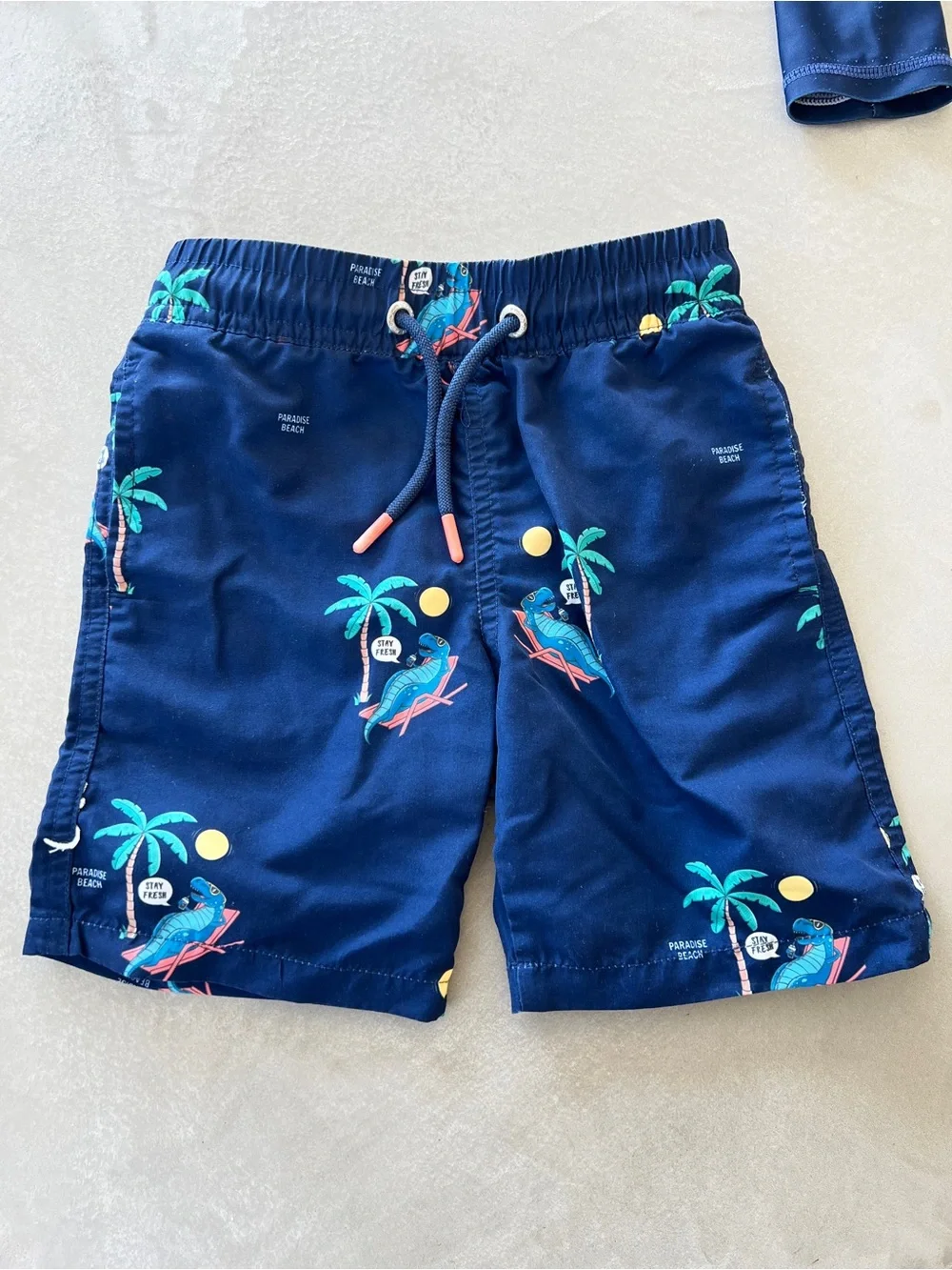 Toddler Kids Rashguard & Shorts Set  'Ride‎ The Waves' Navy & White 3T